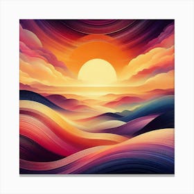 Sunset Over The Ocean 1 Canvas Print