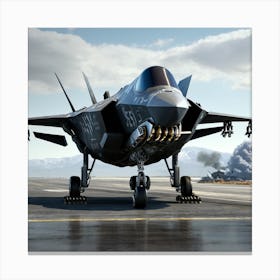 F35 Fighter Jet As A Transformer (2) Canvas Print