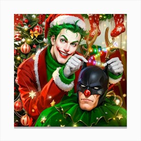 Joker And Santa Canvas Print