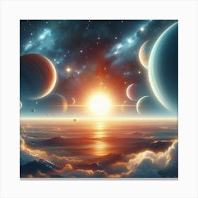 Planets In Space 2 Canvas Print