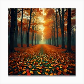 Leonardo Lightning Autumn Psicodelia Art 1 Canvas Print