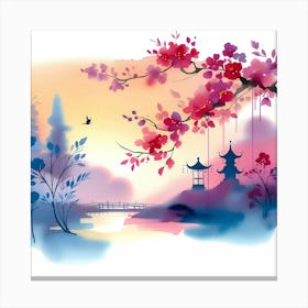 Chinese Watercolor Painting 1 Canvas Print