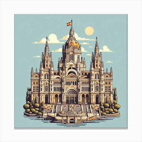 Palace Of Barcelona Canvas Print