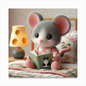 The mouse is reading a book Canvas Print