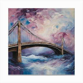 Stormy Day By The Bridge Canvas Print