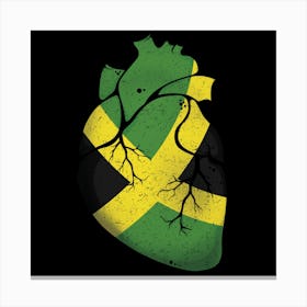 Jamaica Heart Flag Canvas Print