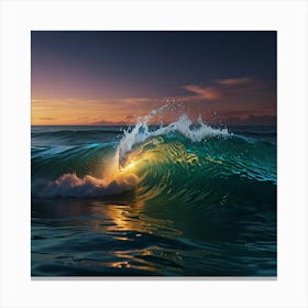 Sunset In The Ocean Canvas Print