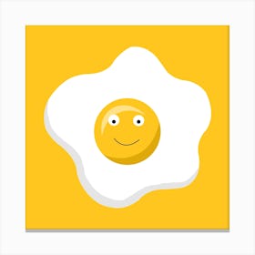 Smiley Egg Square Canvas Print