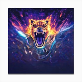 Tiger in a blue Funk Canvas Print