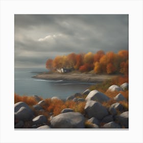 Autumn On The Shore Canvas Print