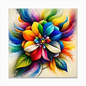 Colorful Flower Painting 1 Canvas Print