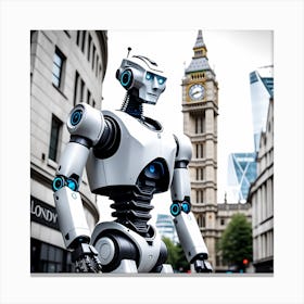 Robot In London 6 Canvas Print