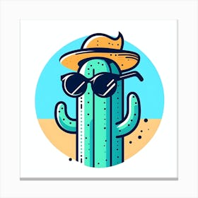 Cactus In Sunglasses Canvas Print