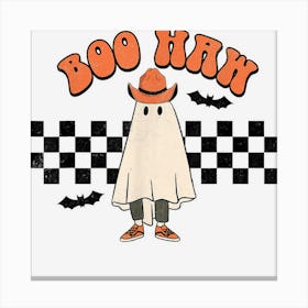 Boo Haw Tshirt Funny Halloween Ghost Spooky Season Canvas Print