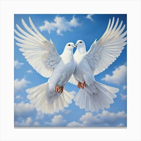 Doves In Flight Canvas Print