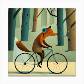 Fox On A Bike 2 Canvas Print