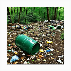 Trash In The Woods Canvas Print