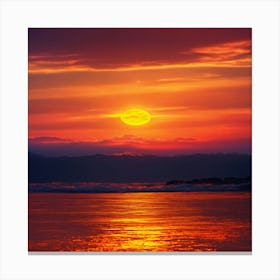 Sunset Over The Ocean 3 Canvas Print