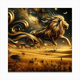 Lion In The Desert 4 Canvas Print