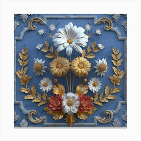 3d Floral Wallpaper 1 Canvas Print