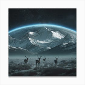 A Mountain Landscape In Space Canvas Print