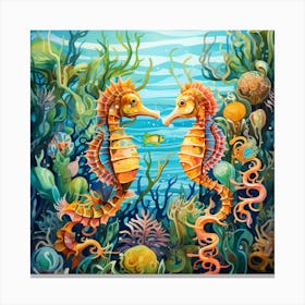 Seahorses 1 Canvas Print