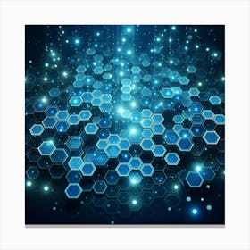 Abstract Blue Hexagons Canvas Print