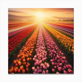 A tulips field 3 Canvas Print