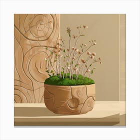 Moss In A Pot Canvas Print