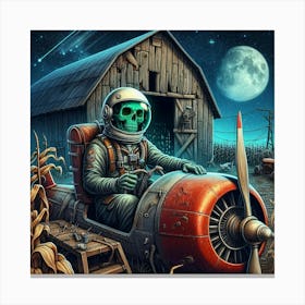 Skeleton In A Plane 2 Canvas Print