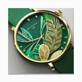 Green Leaf Watch Canvas Print