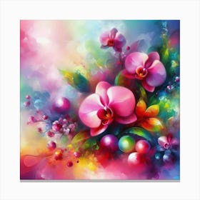 Orchids And Berries Canvas Print