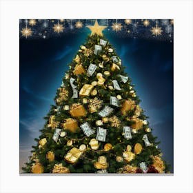 Christmas Tree With Money 1 Canvas Print