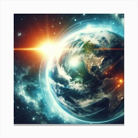 Earth In Space 5 Canvas Print