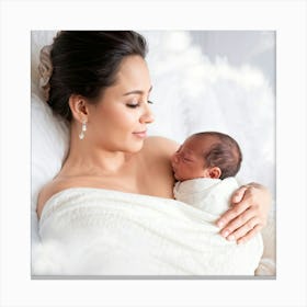 A Newborn Cradled In The Gentle Embrace Of A Maternal Hand Fingertips Curled Around The Tiny Shape (1) Canvas Print