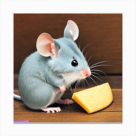 Surrealism Art Print | Mouse Ponders About Cheese Canvas Print