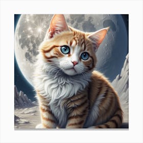 Moonlit Kitten Canvas Print