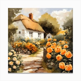 Roses In The Garden Canvas Print