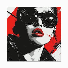 Girl In Sunglasses 4 Canvas Print