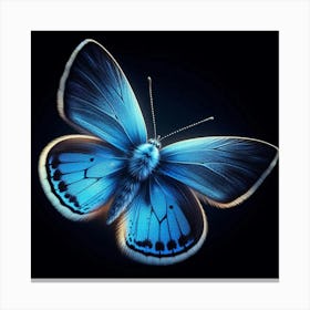 A Stunning and Colorful Digital Painting of a Blue Butterfly with Intricate Details and Vibrant Colors, Capturing the Delicate Beauty and Elegance of Nature's Winged Wonders Canvas Print
