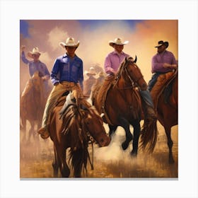 Cowboys On The Range Canvas Print