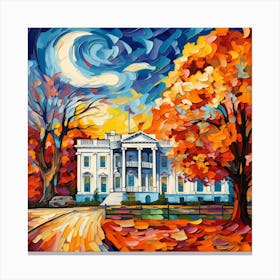 White House In Autumn Canvas Print