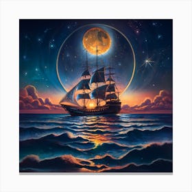 On The Tranquil Surface Of The Ocean In The Dept Canvas Print