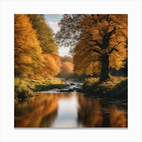 Autumn Trees On A River Canvas Print