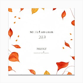 Autumn Artwork Showcasing Minimalist Design Featuring An Inventive Spread Of Leaves And Berries Sca (7) Canvas Print