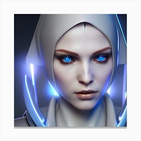 Female Android With Blue Eyes Canvas Print