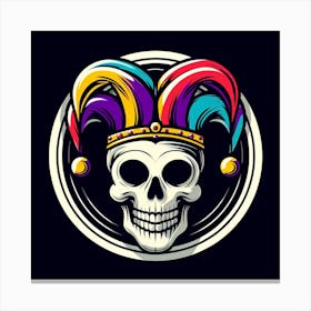 Skull With A Jester Hat Canvas Print