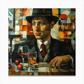 Man With A Glass Of Wine Canvas Print