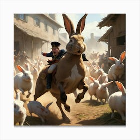 Rabbits In The City Canvas Print