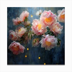 Peonies Aglow 01 Canvas Print